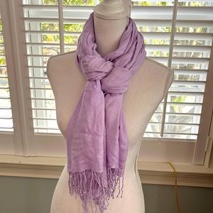 Lavender Scarf with Fringe.